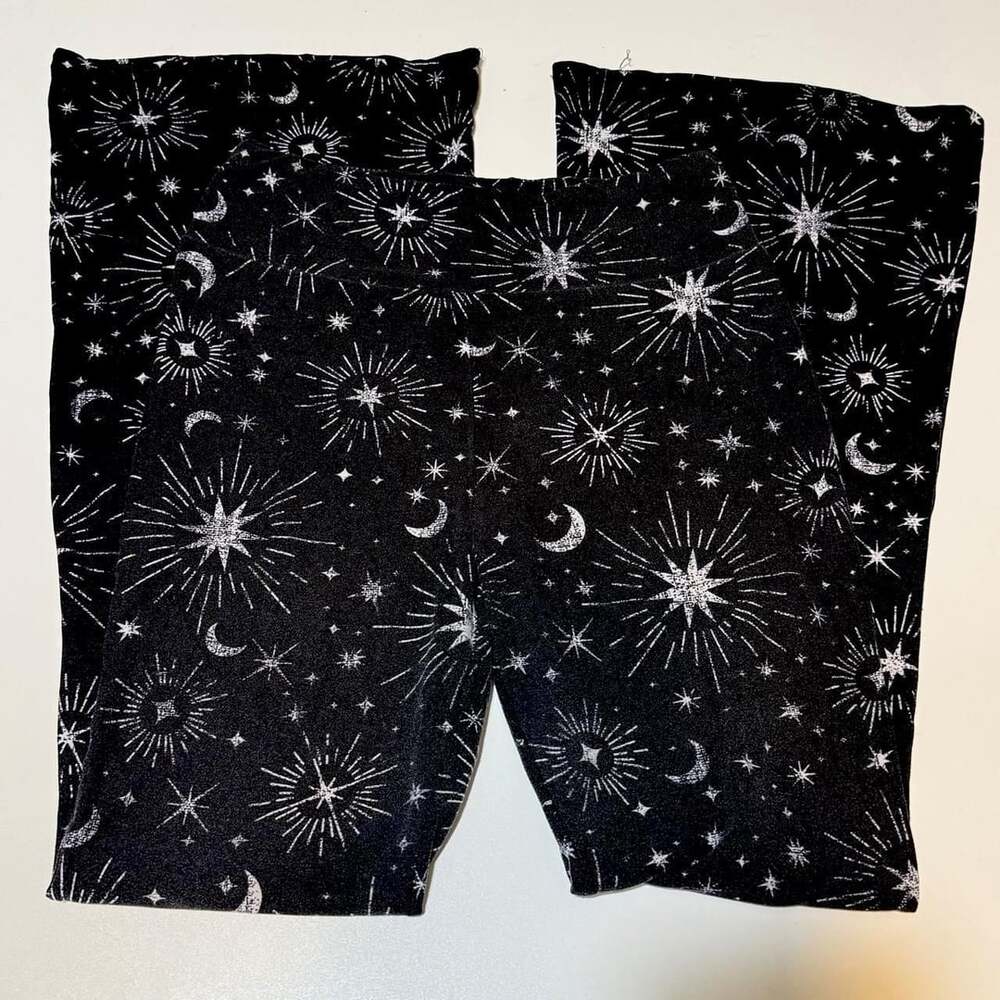 NOBO Y2K Grunge Fairy Witchy Festival Celestial Flare Bottom Yoga Style Pants